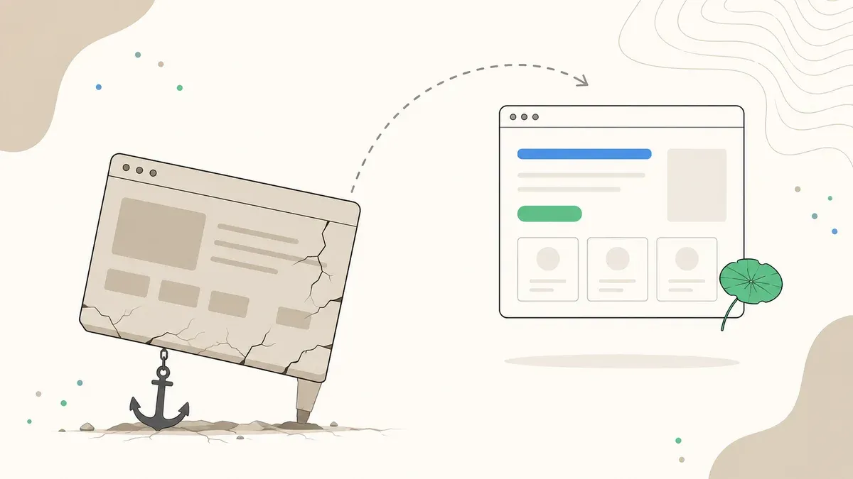 Von 22,5 MB auf 0,33 MB: Ein Yogastudio verlässt seinen Baukasten
